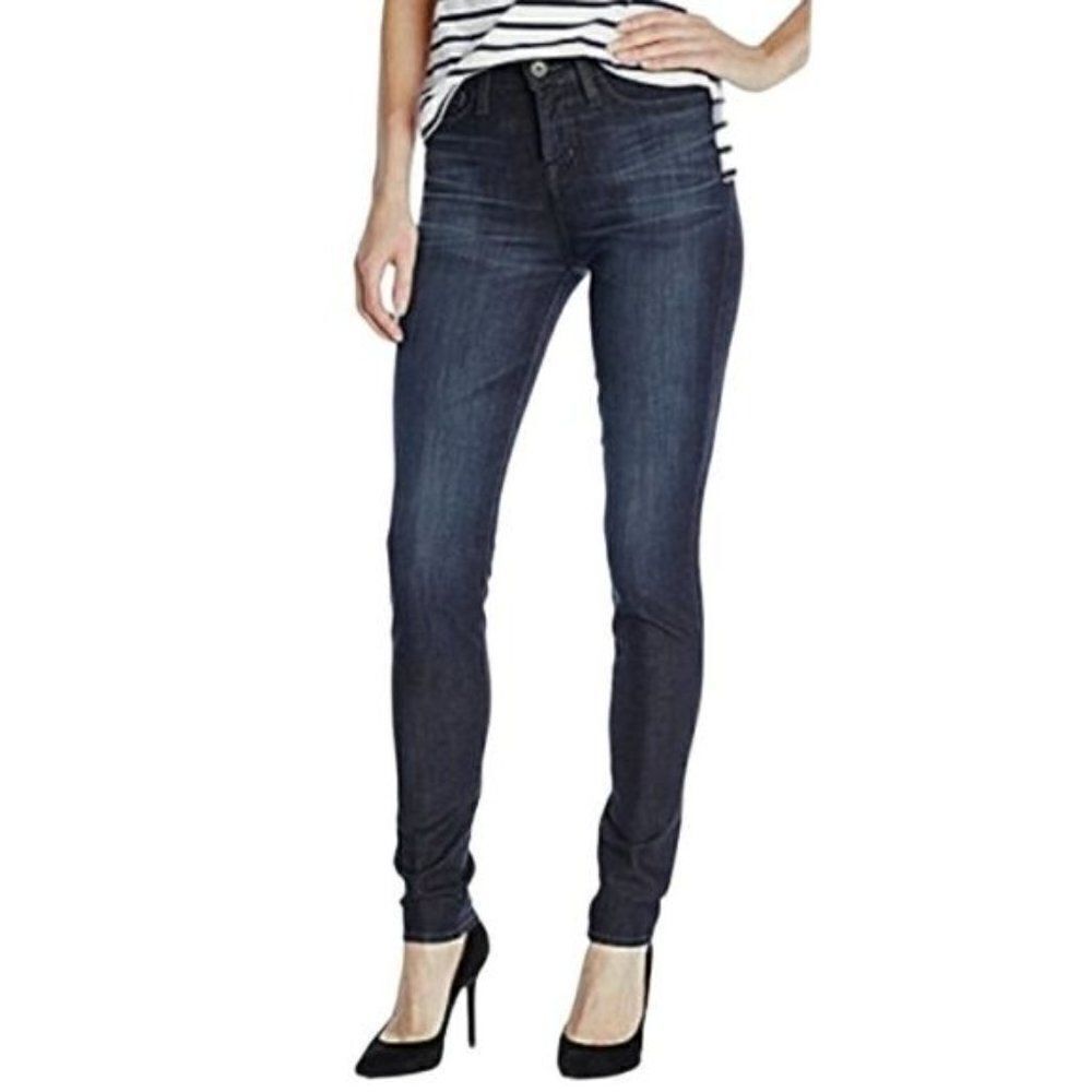 NEW‎ Big Star Ella High Rise Skinny Jeans Blue Dark Wash Womens Stretch Size 26